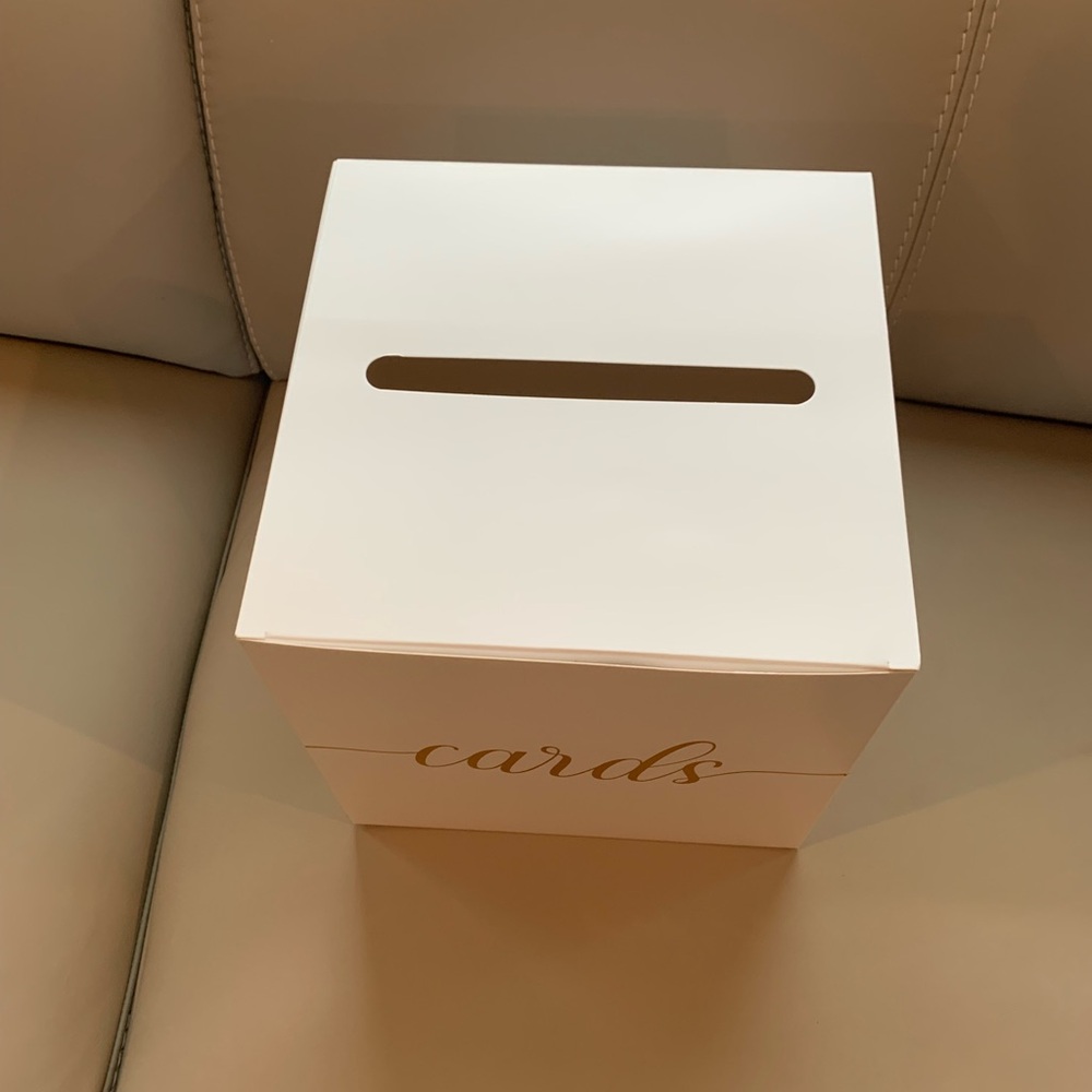 White Card Box with Gold 'Cards' Script - Picture 5 of 9